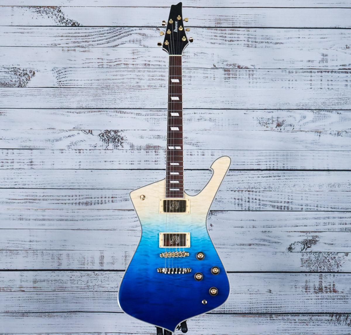 Ibanez IC420FM Iceman Electric Guitar w/Bag | Transparent Blue Gradation - Image 3