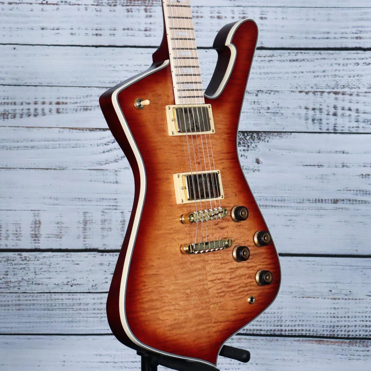 Ibanez IC420FM Iceman Electric Guitar | Caramel Burst Low Gloss - Image 3