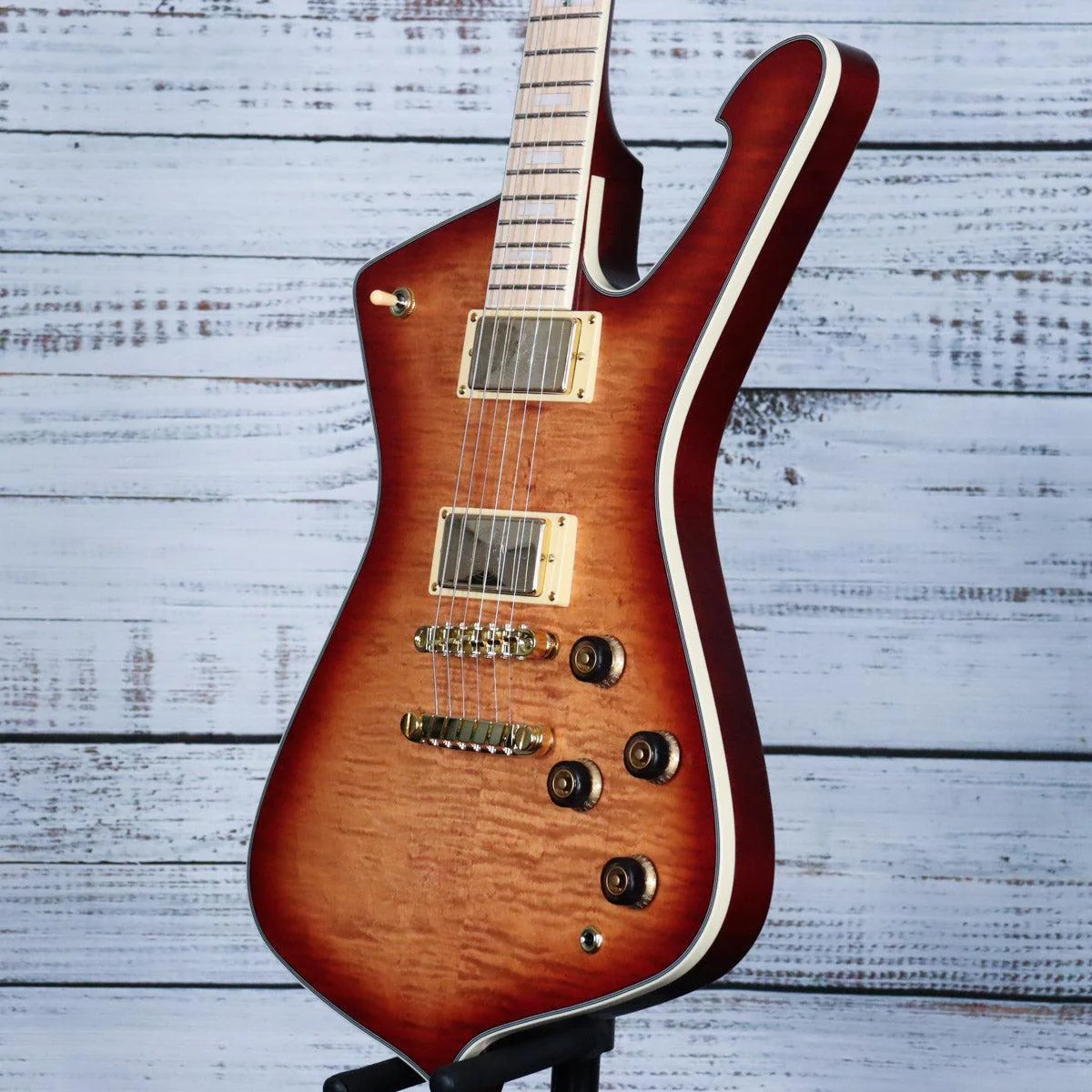 Ibanez IC420FM Iceman Electric Guitar | Caramel Burst Low Gloss - Image 4
