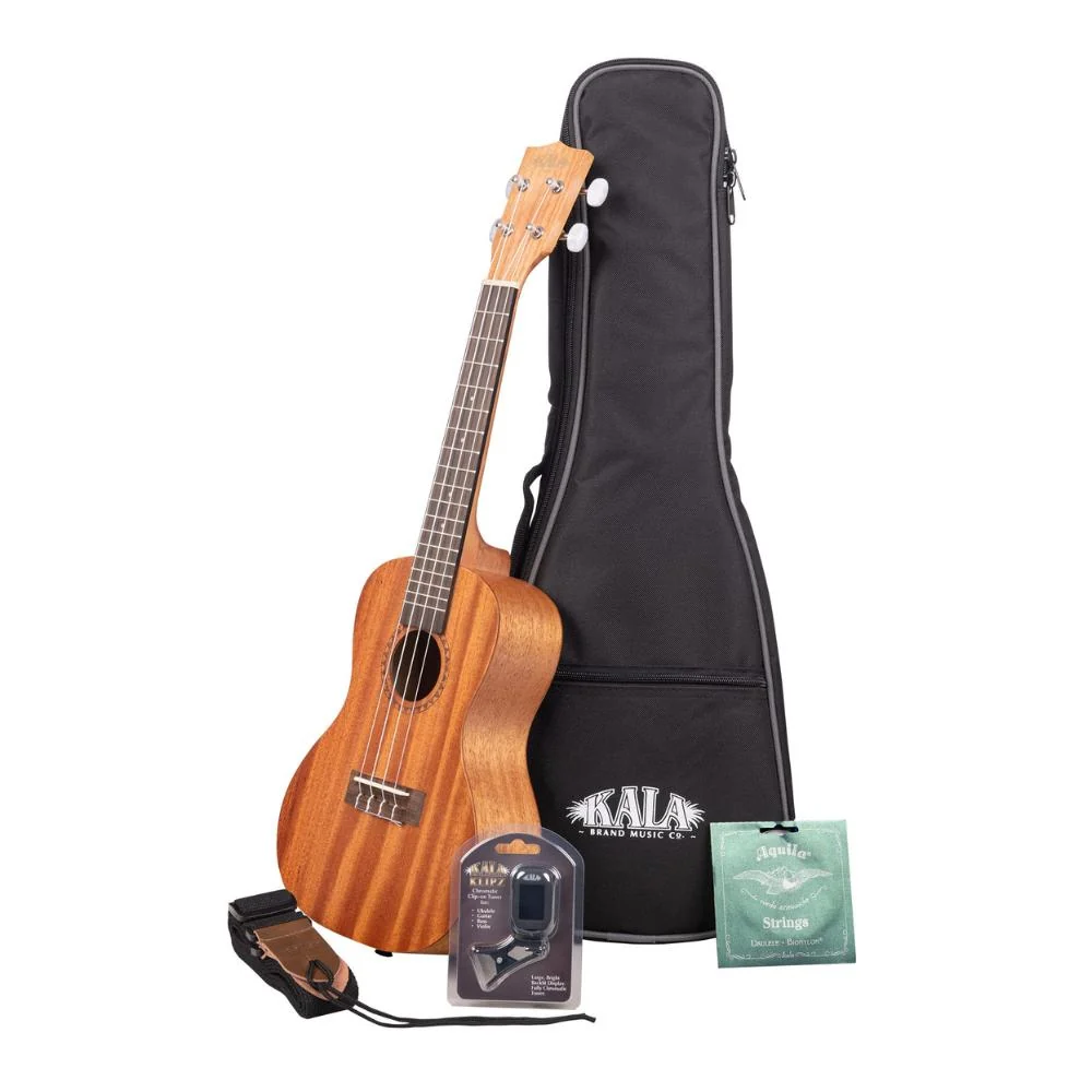 Kala All-In-One Concert Ukulele Bundle | Satin Mahogany (BEGINNER)