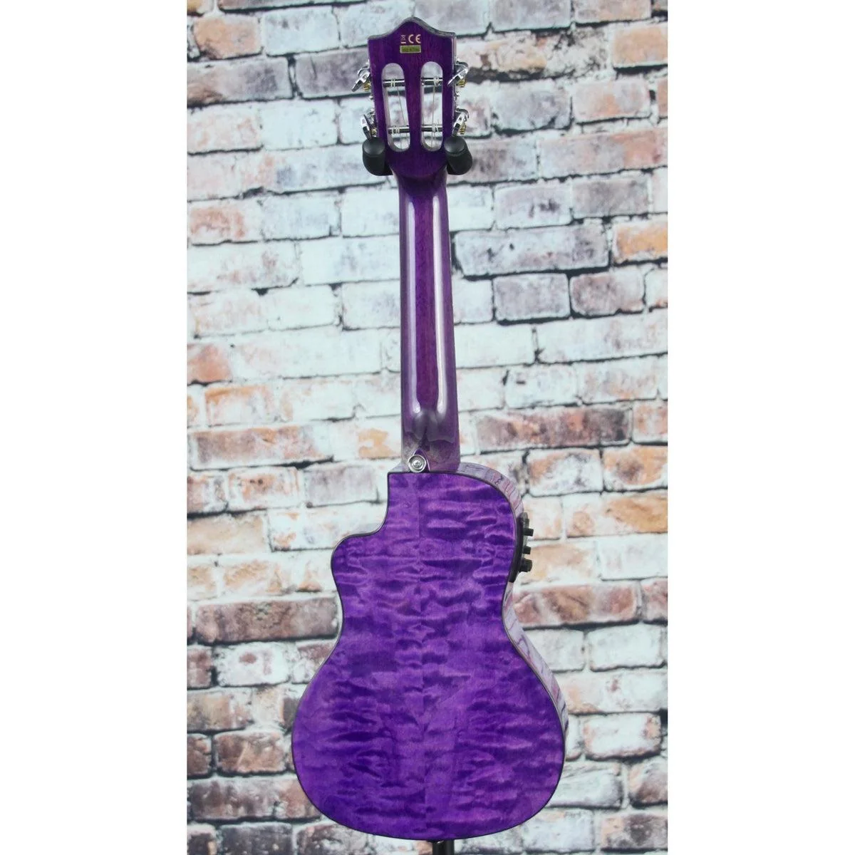 Lanikai Acoustic/Electric Tenor Ukulele | Quilted Maple Purple Stain - Image 3