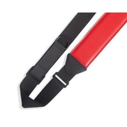 Levy's Right-Height Padded Leather Guitar Strap | Red (2.5" Wide) - Image 3