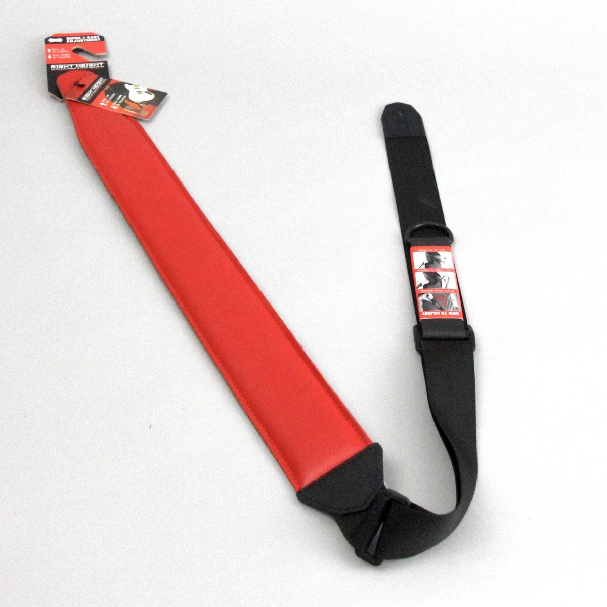 Levy's Right-Height Padded Leather Guitar Strap | Red (2.5" Wide) - Image 4