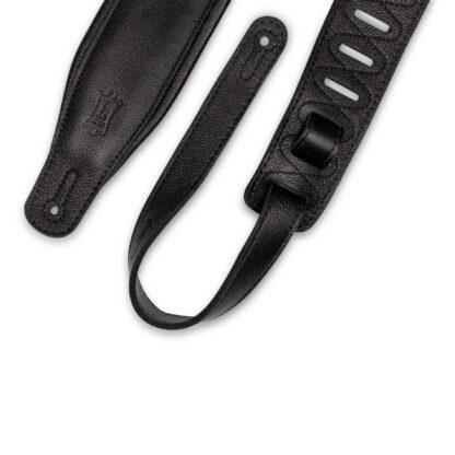 Levy's Butter-Soft Leather Guitar Strap | Distressed Black (3″ Wide) - Image 2