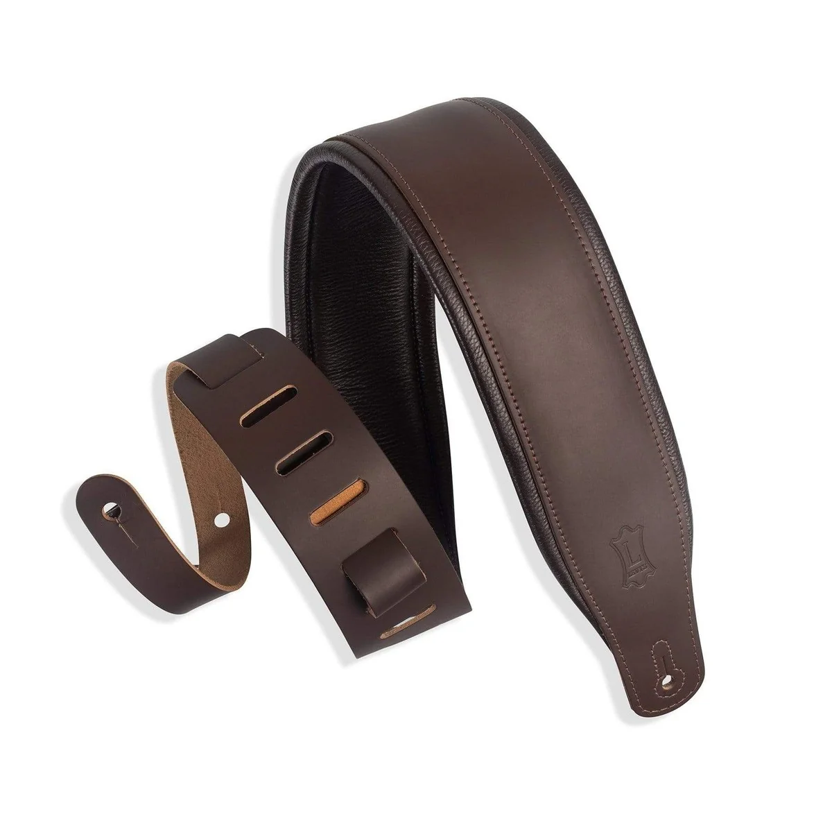 Levy's Top Grain Leather Guitar Strap | Dark Brown (3" Wide)