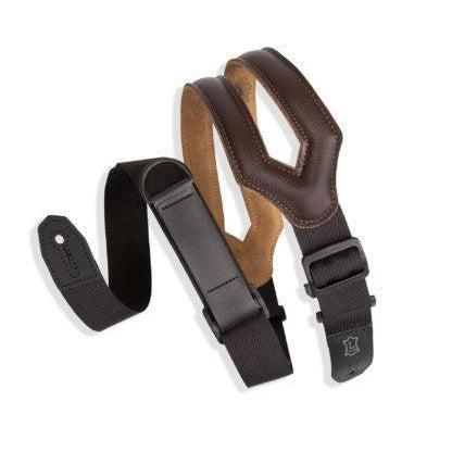 Levy's Right-Height Ergonomic Guitar Strap | Dark Brown (3" Wide)