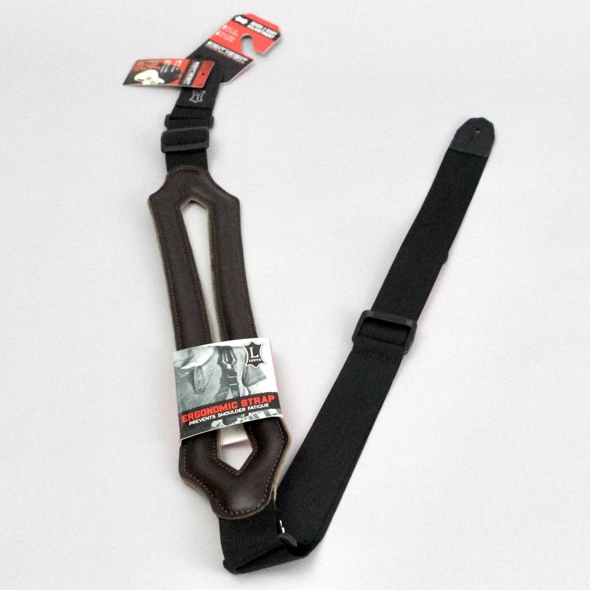 Levy's Right-Height Ergonomic Guitar Strap | Dark Brown (3" Wide) - Image 2