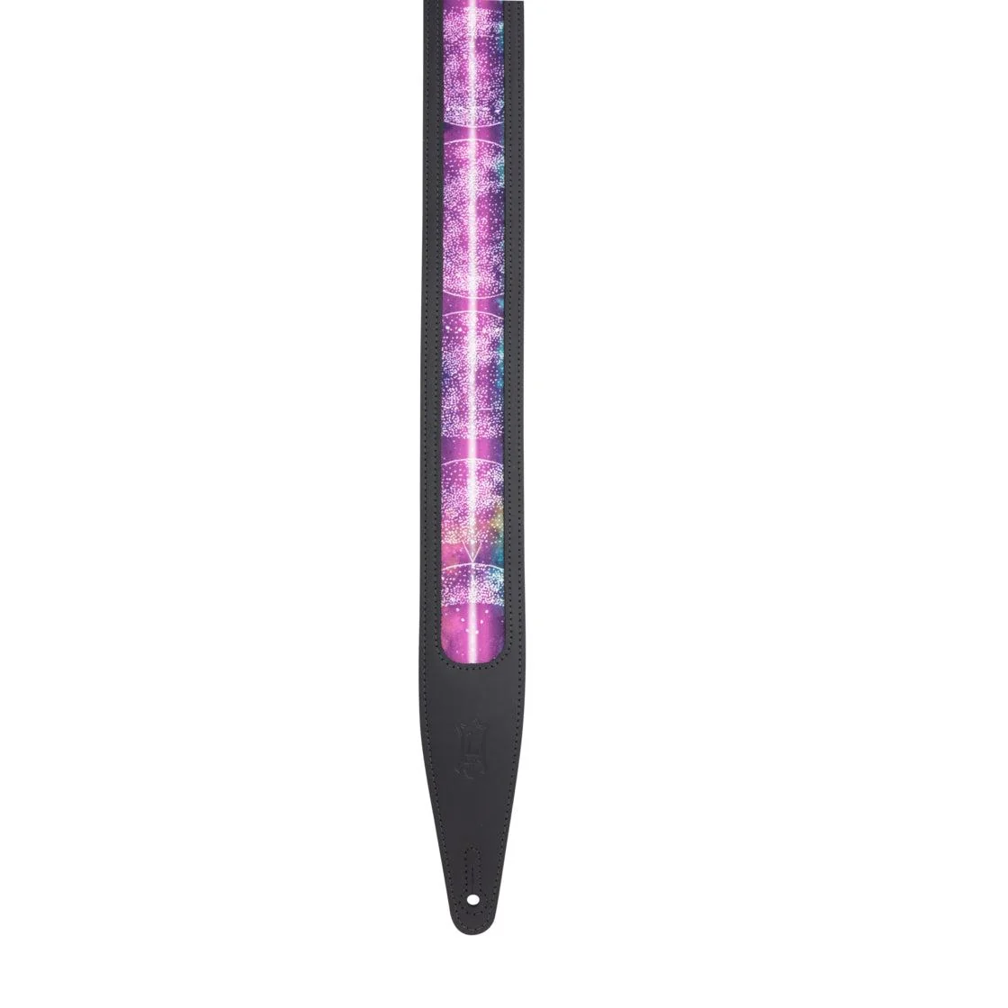 Levy's Solar Series Leather Guitar Strap w/Window Cutout | Black (2.5" Wide) - Image 2