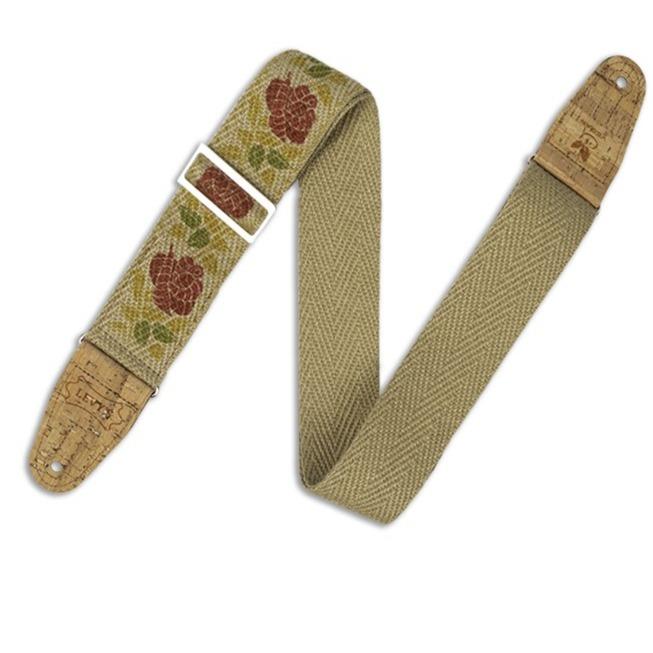Levy's Hemp Guitar Strap | Pink & Red Rose (2")