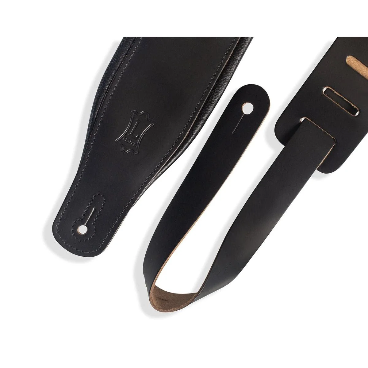 Levy's Padded Leather Guitar Strap | Black (3" Wide) - Image 2