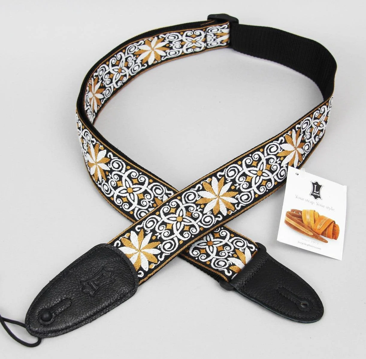 Levy's Jacquard Weave Guitar Strap | Floral Design (2")