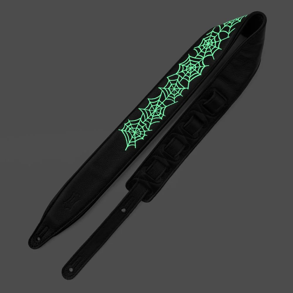 Levys MG317NL-001 Night Life Series Black Leather Strap | Spider Web - Image 2