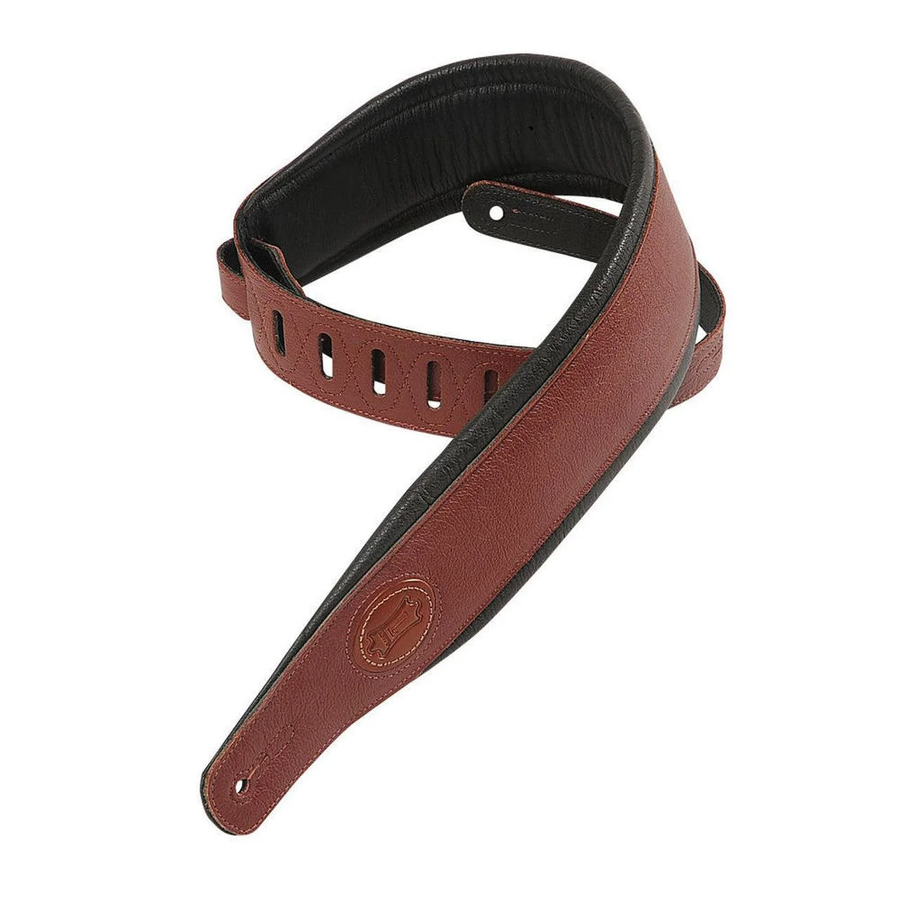 Levy's Signature Series Leather Guitar Strap | Burgundy (3" Wide)