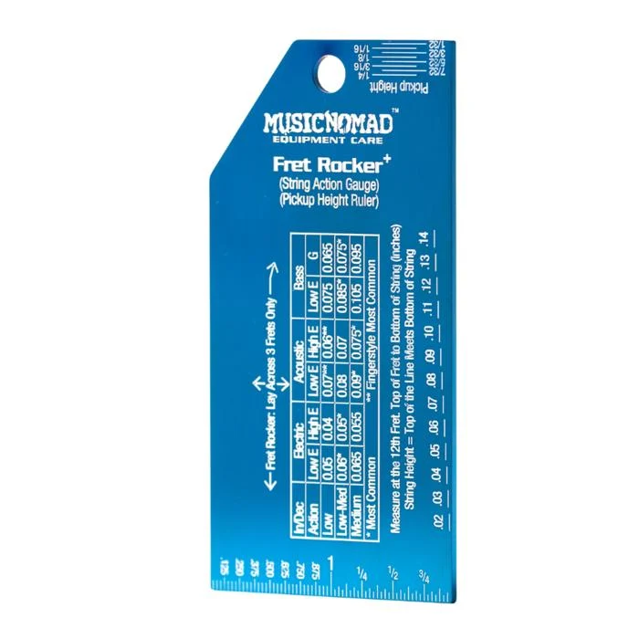 Music Nomad Precision Fret Rocker+ | String Action Gauge & Pickup Height Ruler