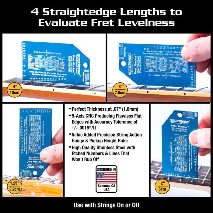 Music Nomad Precision Fret Rocker+ | String Action Gauge & Pickup Height Ruler - Image 2