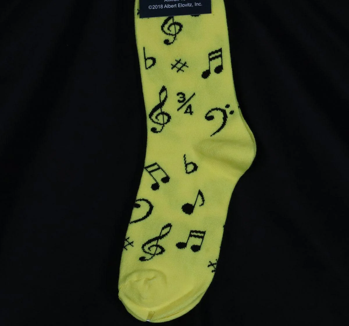 Musical Notes Socks | Neon Yellow (Great gift idea!)