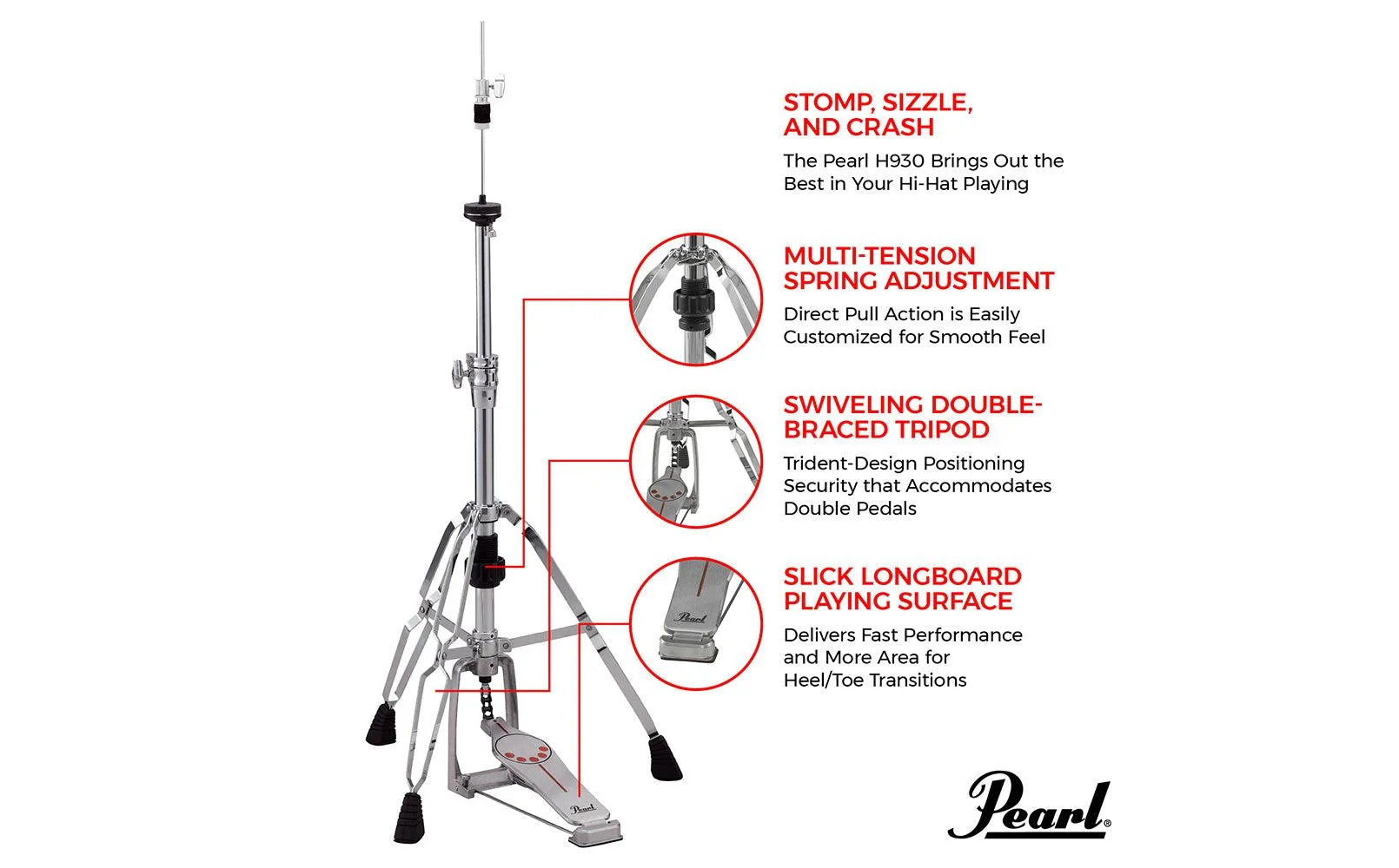 Pearl 930 Hi-hat Stand - Image 3
