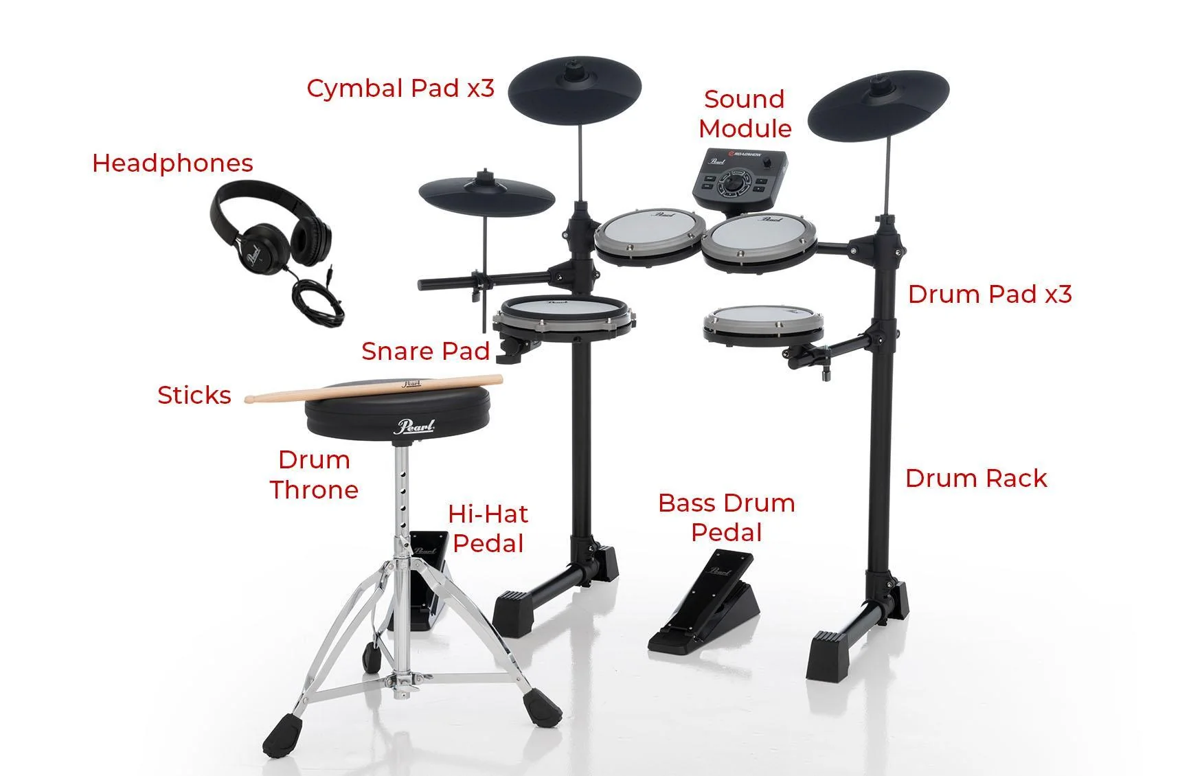Pearl ERS1000 Roadshow Electric Drumset w/throne | FREE SHIPPING - Image 2
