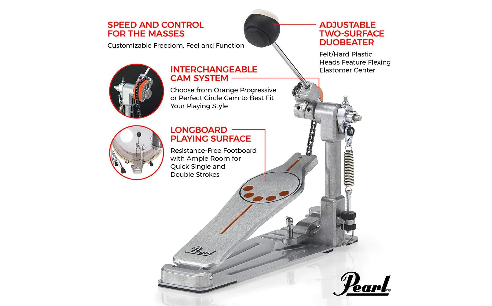 Pearl Longboard Single Bass Drum Pedal - Image 2