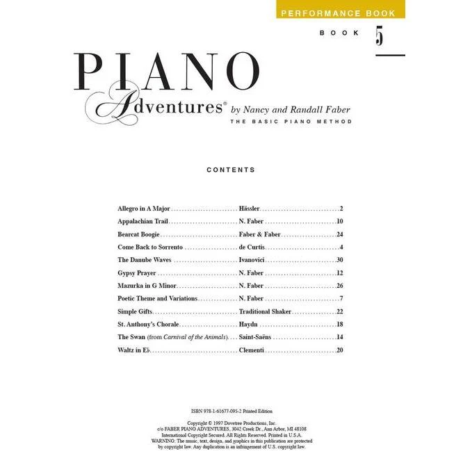 Piano Adventures | Performance Book | Level 5 - Image 2
