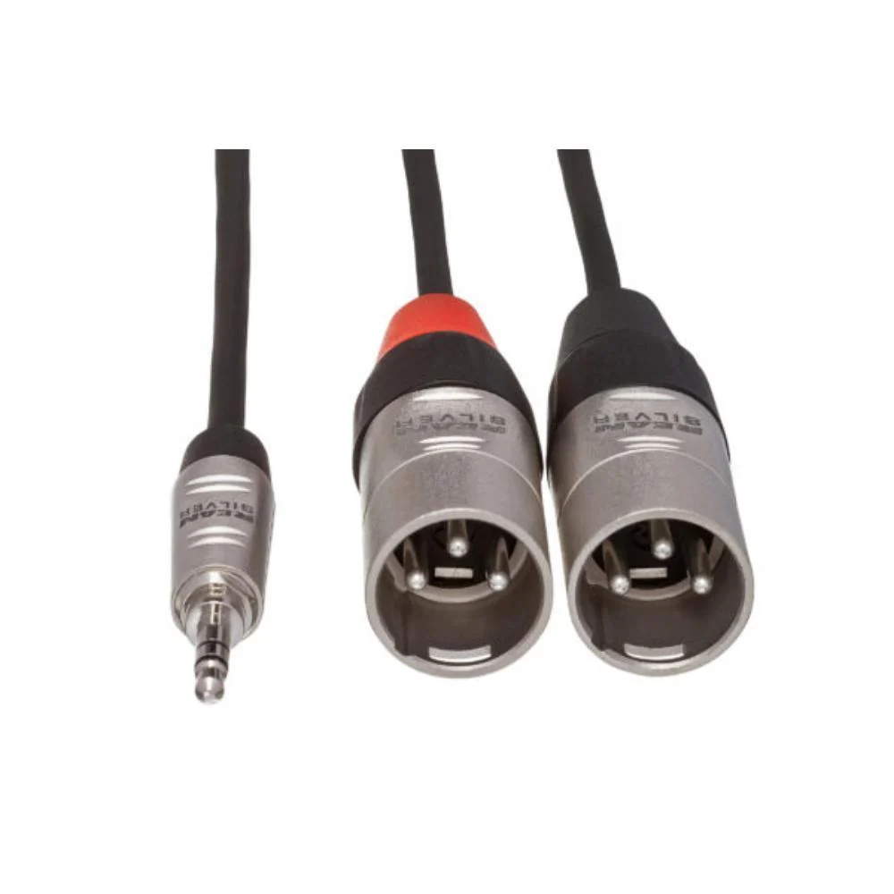 Hosa Pro Stereo Brekout Cable | REAN 3.5mm TRS to Dual XLR3M - Image 2