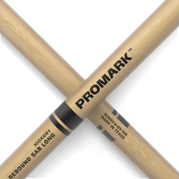 Promark Rebound 5AB Long Hickory Drumsticks | Acorn Wood Tip - Image 3