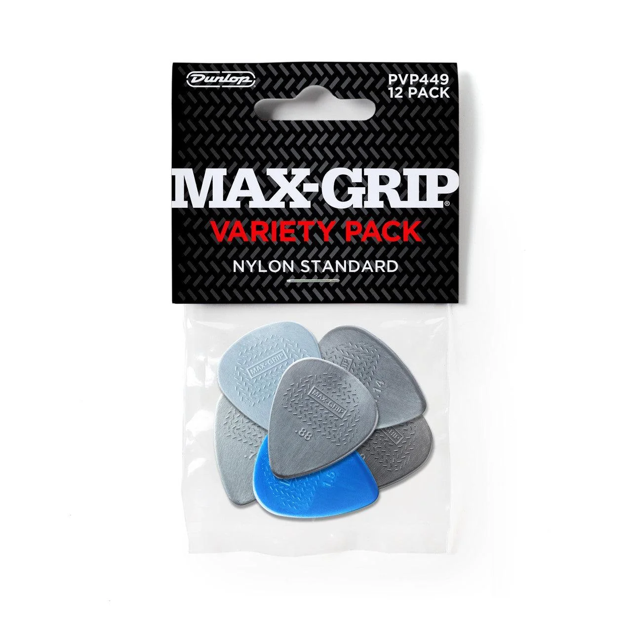 Dunlop Max-Grip Standard Nylon Guitar Picks | Variety (12-Pack)