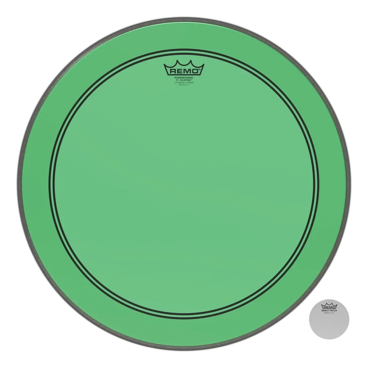 Remo Powerstroke P3 Colortone Green Bass Drumhead | 20"