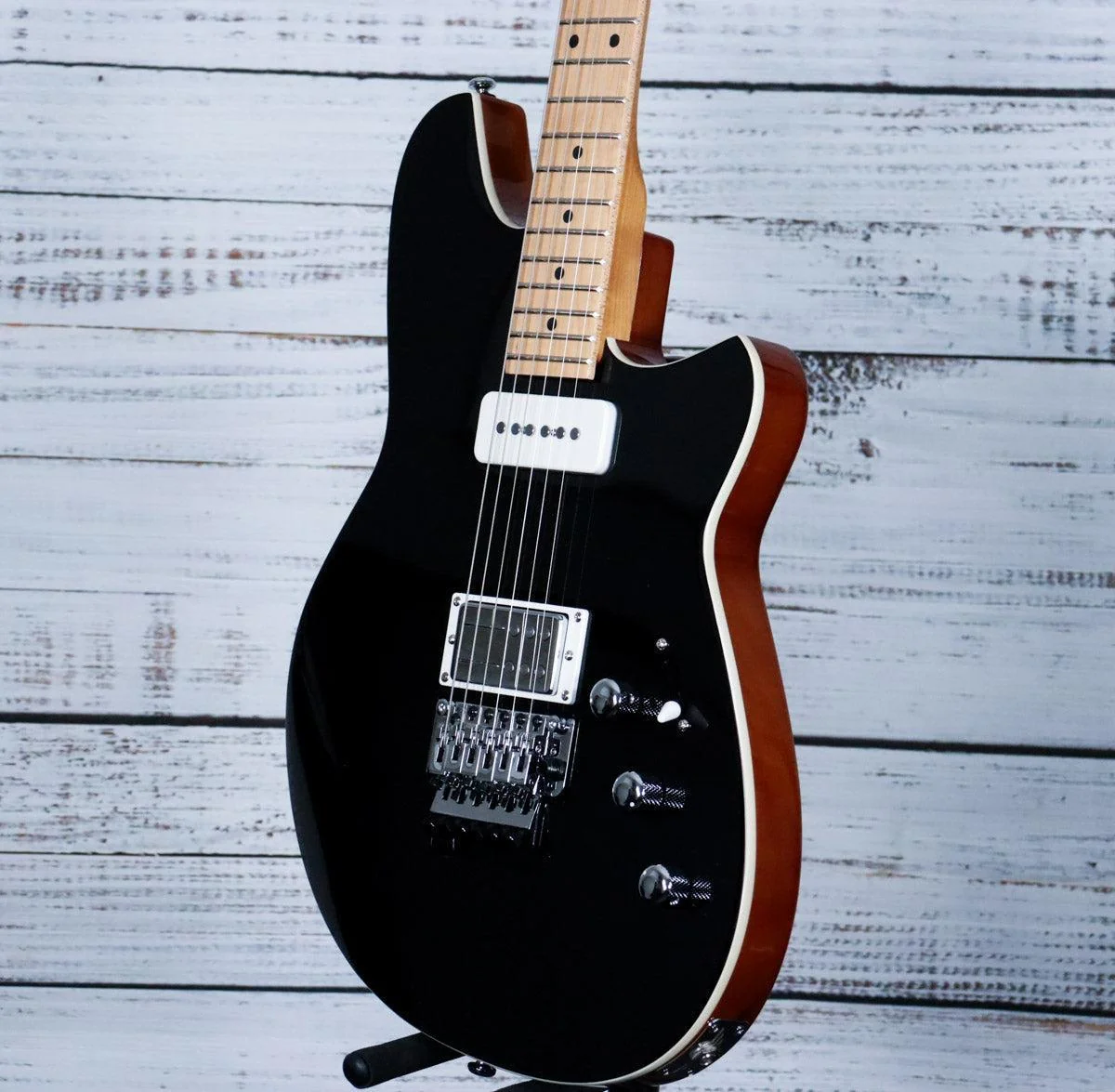 Reverend Kingbolt H90 Electric Guitar w/Floyd Rose Locking Tremolo | Midnight Black - Image 5