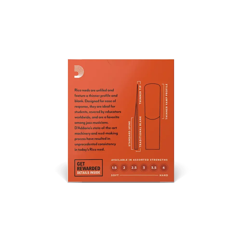 Rico Baritone Sax Reeds | Strength 3 | 10-pack - Image 2