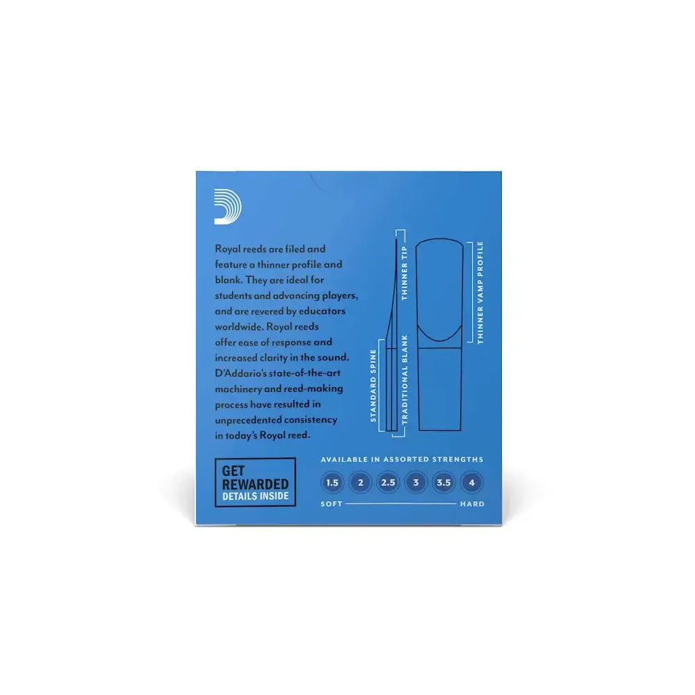 Rico Royal Tenor Sax Reeds | 3.5 | 10-Pack - Image 2