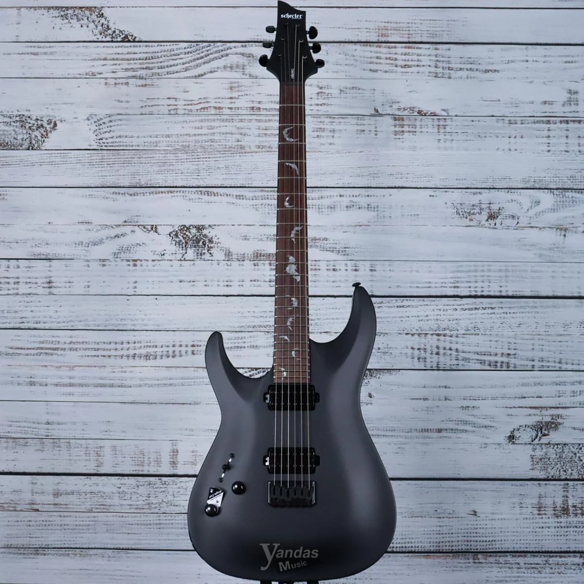 Schecter Left-Handed Damien-6 Electric Guitar | Satin Black (FREE SHIPPING) - Image 3