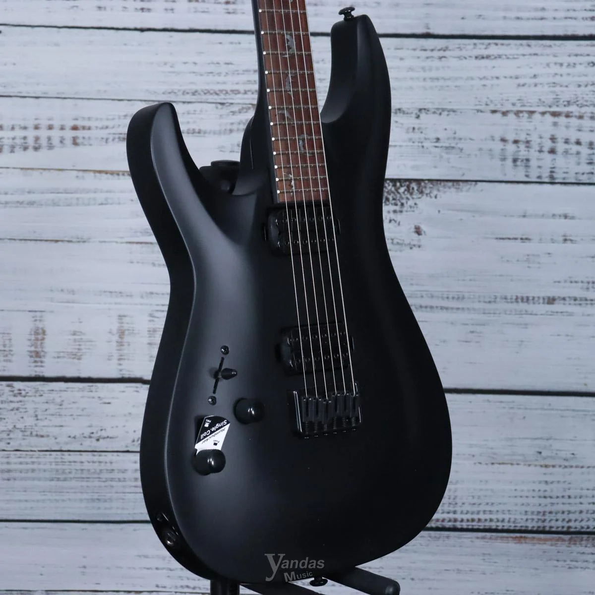 Schecter Left-Handed Damien-6 Electric Guitar | Satin Black (FREE SHIPPING) - Image 4