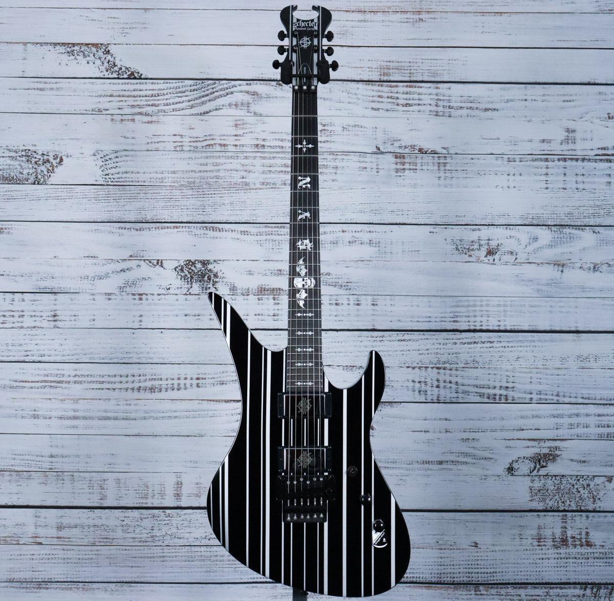 Schecter Synyster Custom | Gloss Black with Silver Pinstripes - Image 2