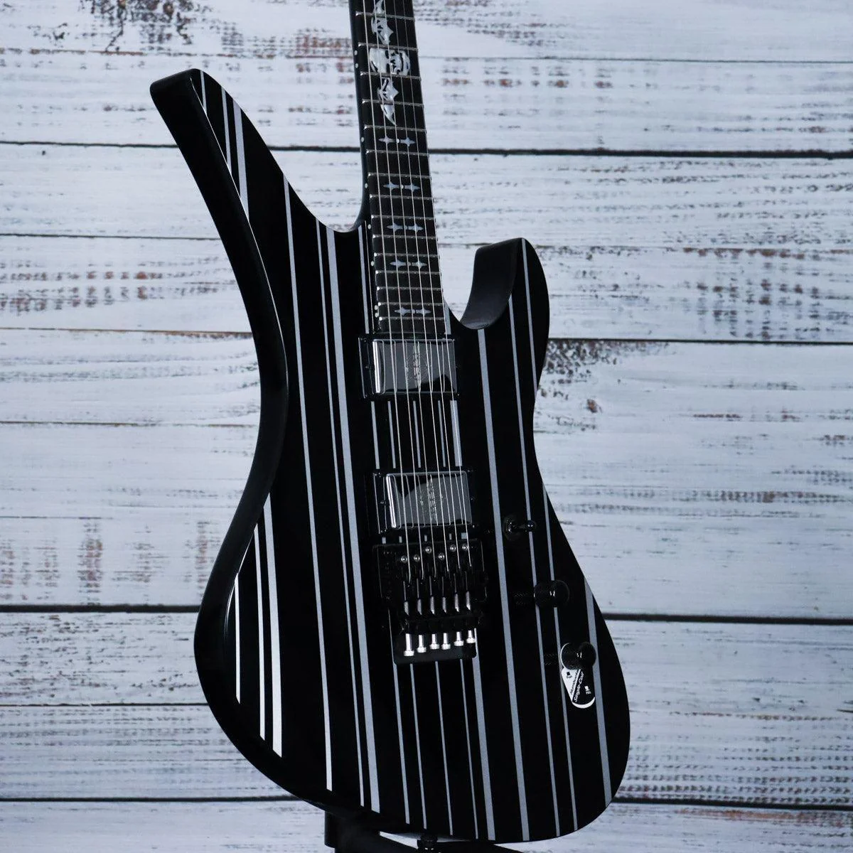 Schecter Synyster Custom | Gloss Black with Silver Pinstripes - Image 3