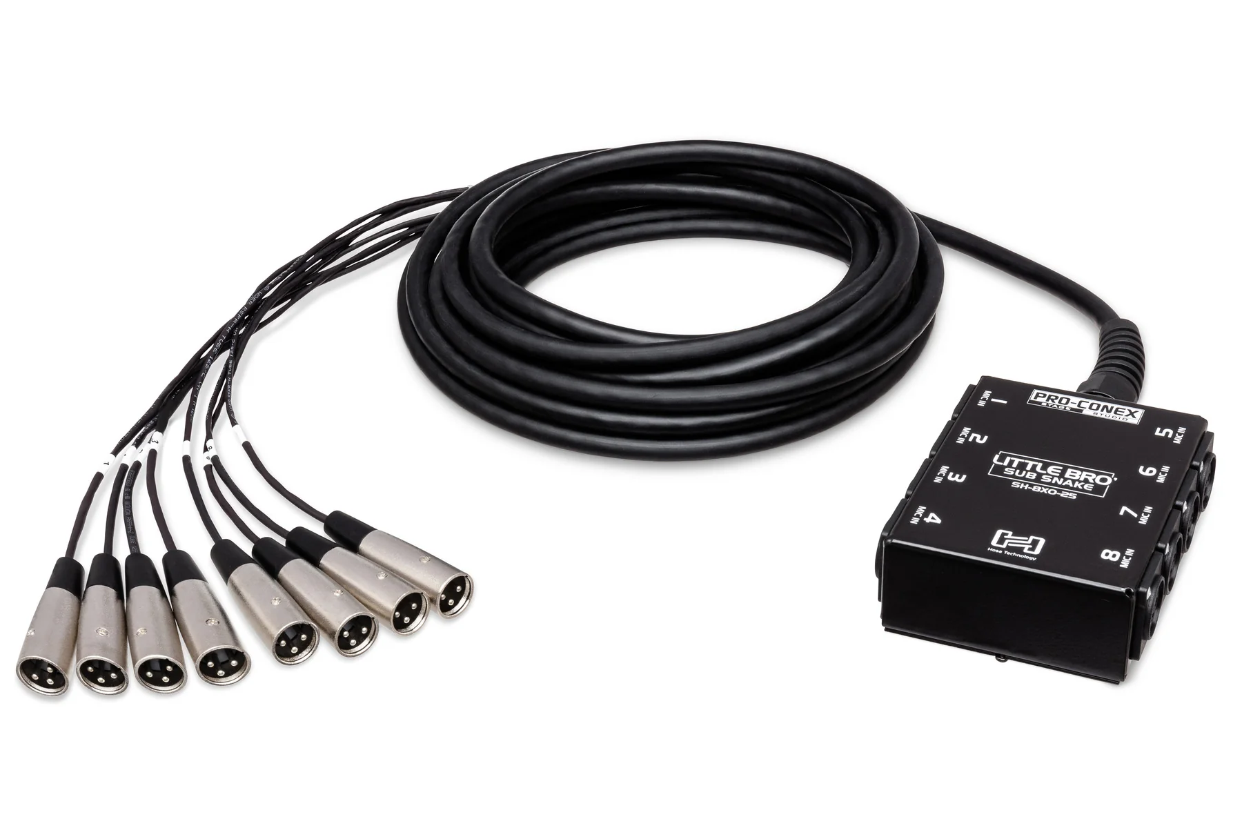 Hosa Little Bro' Sub Snake | Eight XLR3 Sends/No Returns | 25ft