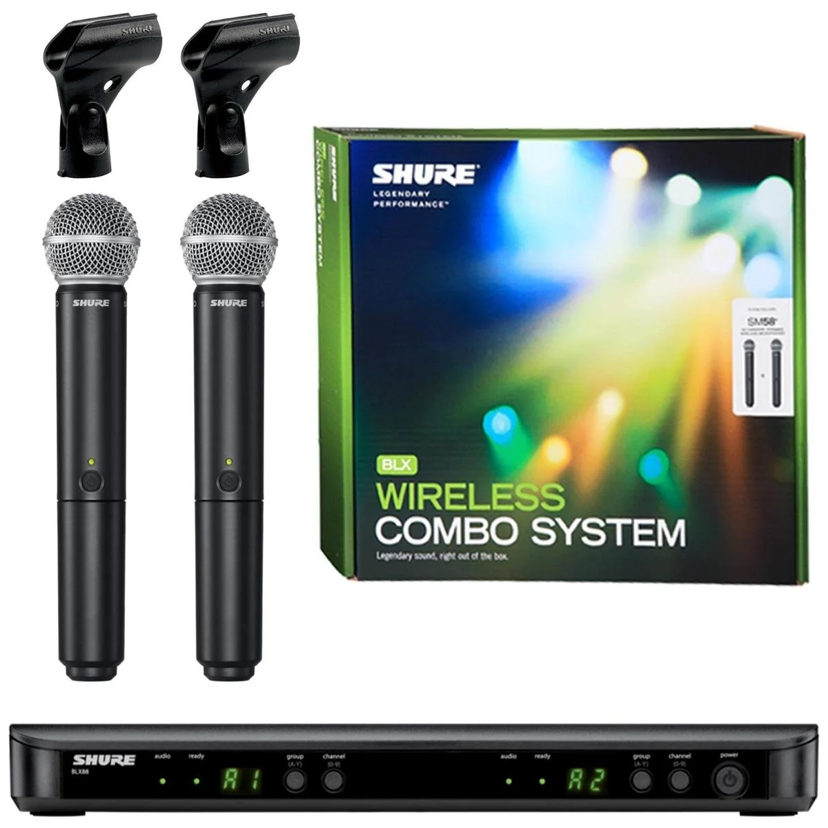 Shure Dual Channel Wireless Handheld Microphone System | BLX288 - SM58 - Image 2