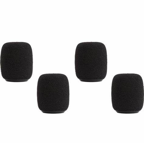 Shure Snap-Fit Foam Microphone Windscreens | Black | 4pk - Image 2