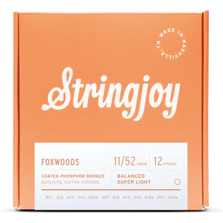 Stringjoy Foxwoods Coated Phosphor Bronze 12 String Acoustic Guitar Strings | 11-52 (Balanced Super Light)