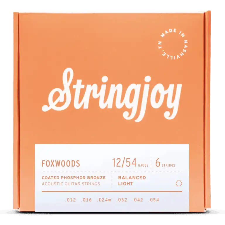 Stringjoy Foxwoods Coated Phosphor Bronze Acoustic Guitar Strings | 12-54 (Balanced Light)