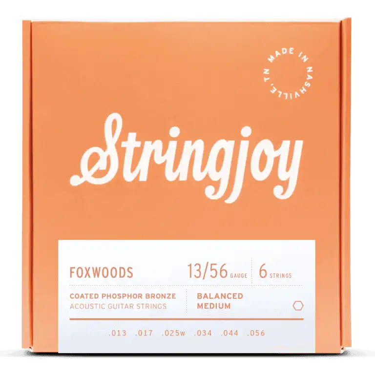 Stringjoy Foxwoods Coated Phosphor Bronze Acoustic Guitar Strings | 13-56 (Balanced Medium)