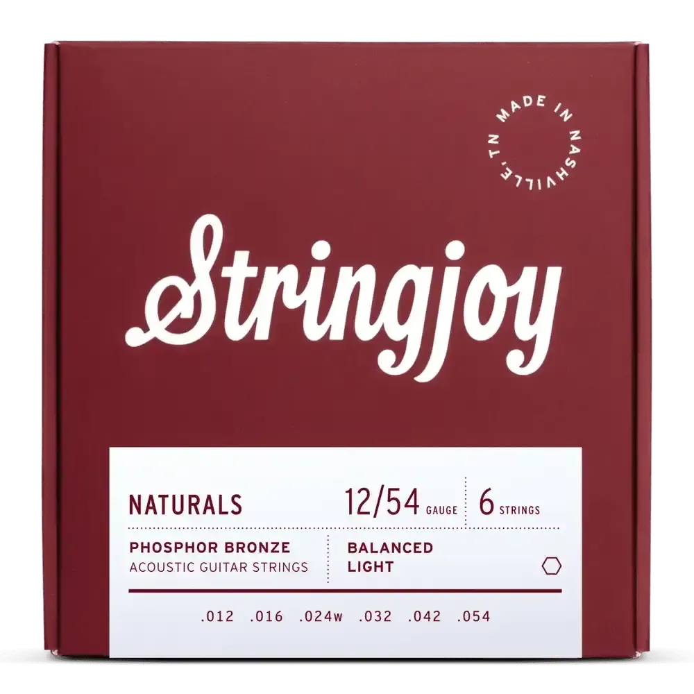 Stringjoy Naturals Phosphor Bronze Acoustic Guitar Strings | 12-54 (Light)