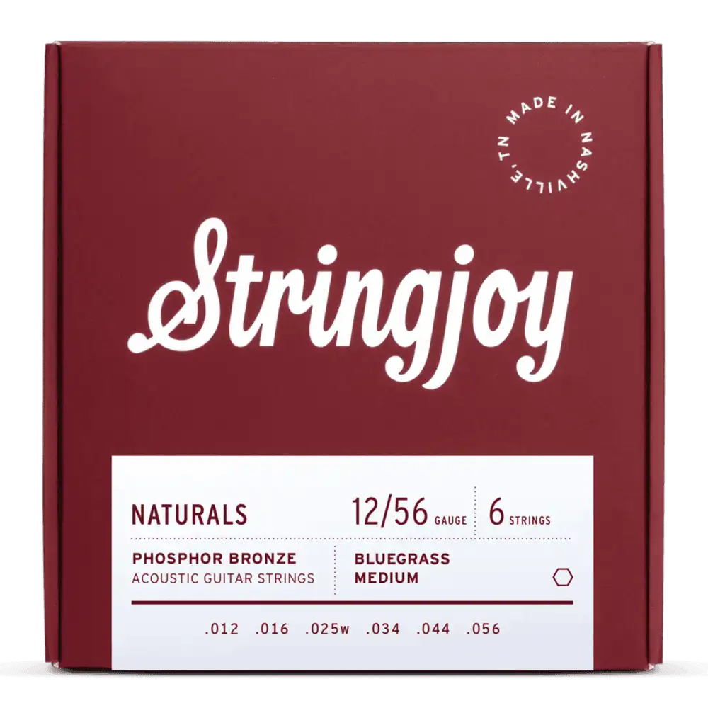 Stringjoy Naturals Phosphor Bronze Acoustic Guitar Strings | 12-56 (Bluegrass Medium)