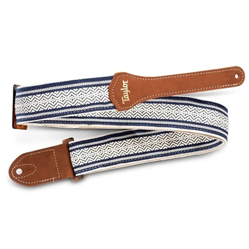 Taylor Academy 2" Jacquard Cotton Guitar Strap | White and Blue