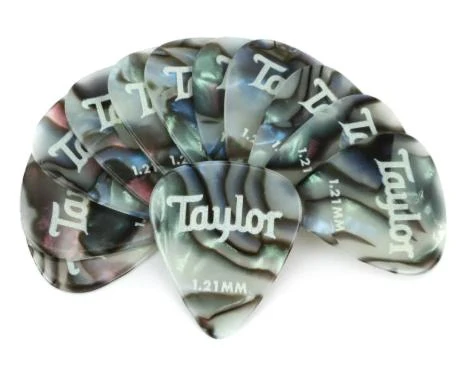 Taylor Celluloid 351 Pick | Abalone | 12-Pack| 1.21mm