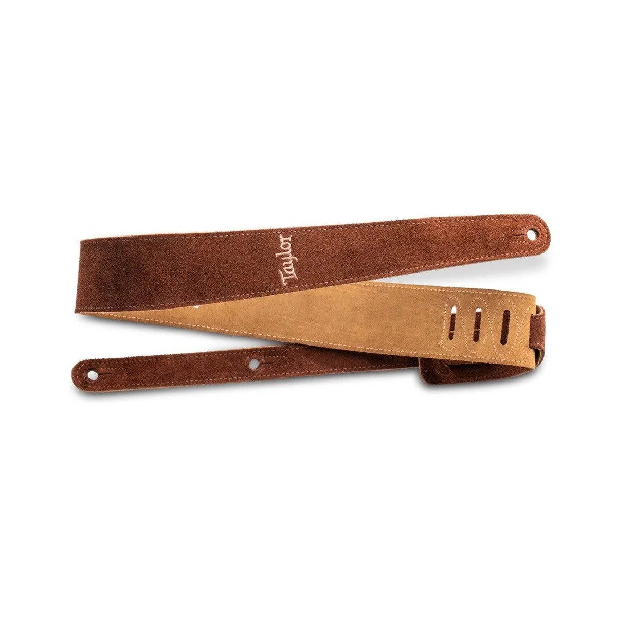 Taylor Embroidered Suede Guitar Strap | Chocolate Brown (2.5")