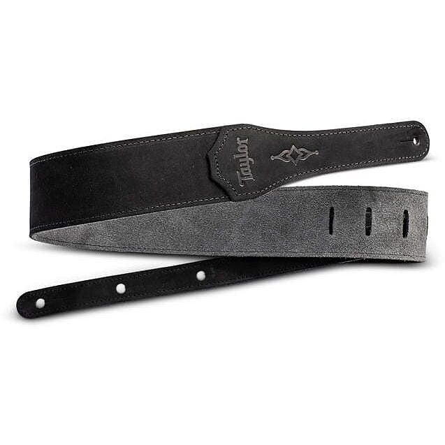 Taylor Gemstone Sanded Leather Guitar Strap | Black (2.5")
