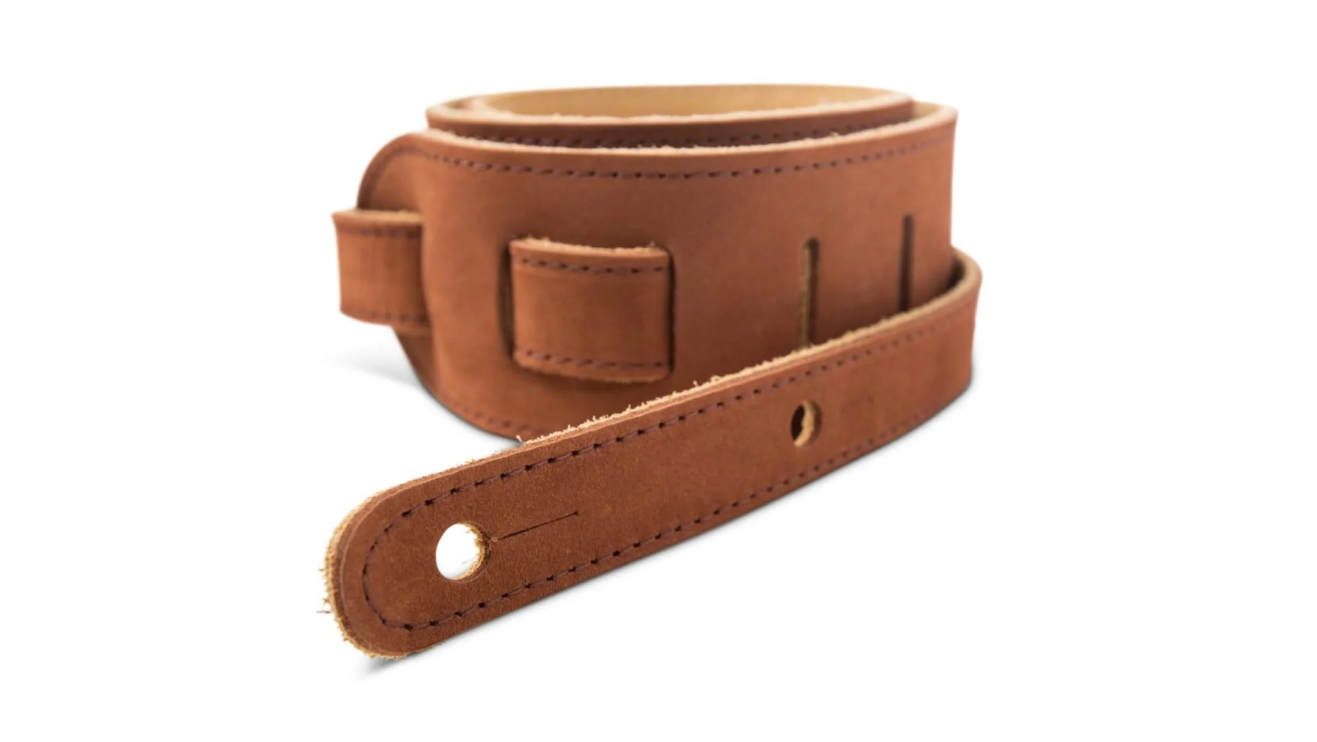 Taylor Gemstone Sanded Leather Guitar Strap | Medium Brown (2.5") - Image 2