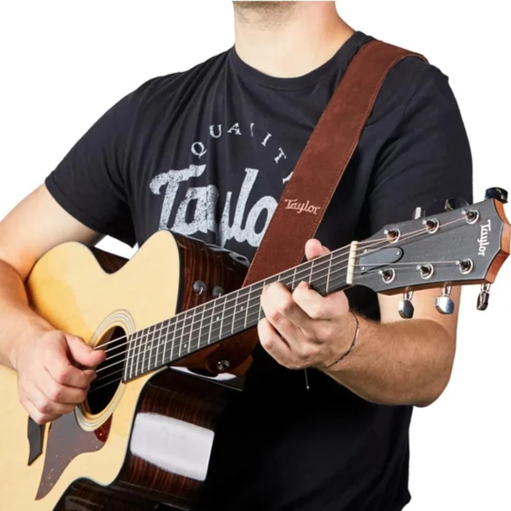 Taylor Embroidered Suede Guitar Strap | 2.5" | Honey Gold - Image 2