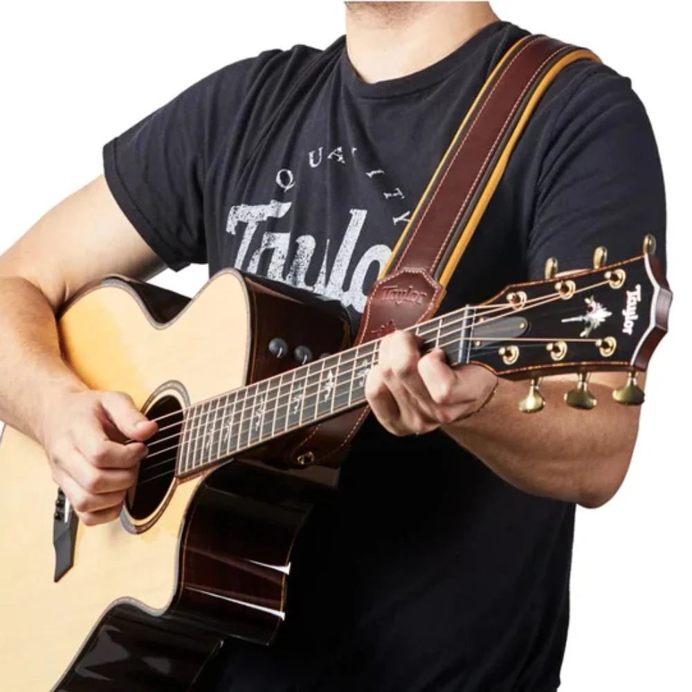 Taylor Ascension Cordovan Leather Guitar Strap | 2.5" | Brown/Black/Butterscotch - Image 2